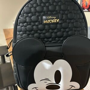 Disney Mickey Mouse Quilted Black Backpack